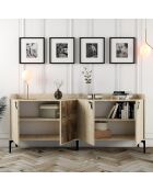 Console Venedik noyer/travertin - 180x78x35 cm
