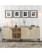Console Venedik noyer/travertin - 180x78x35 cm
