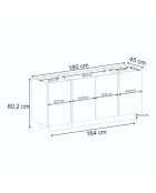 Consola Dorma travertino - 180x80x45 cm