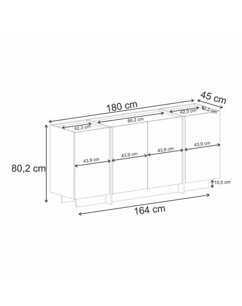 Consola Dorma travertino - 180x80x45 cm