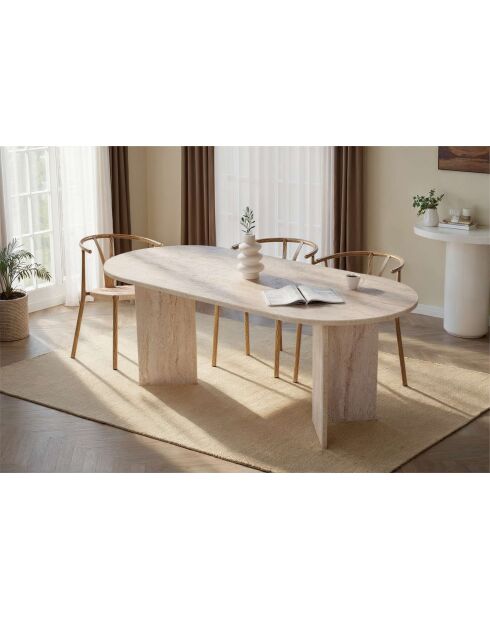 Mesa de comedor Sabella de travertino - 200x75x90 cm