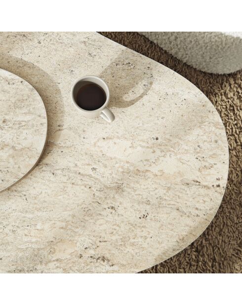 Salontafel fondue travertijn - 105x35x65 cm