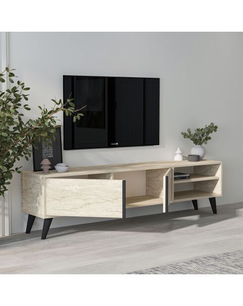 Meuble TV Benoît travertin - 160x35x29,6 cm