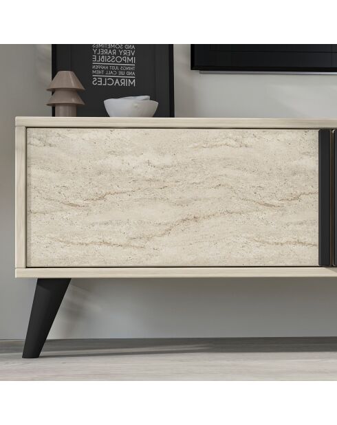 Meuble TV Benoît travertin - 160x35x29,6 cm