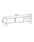 Meuble TV Benoît travertin - 160x35x29,6 cm