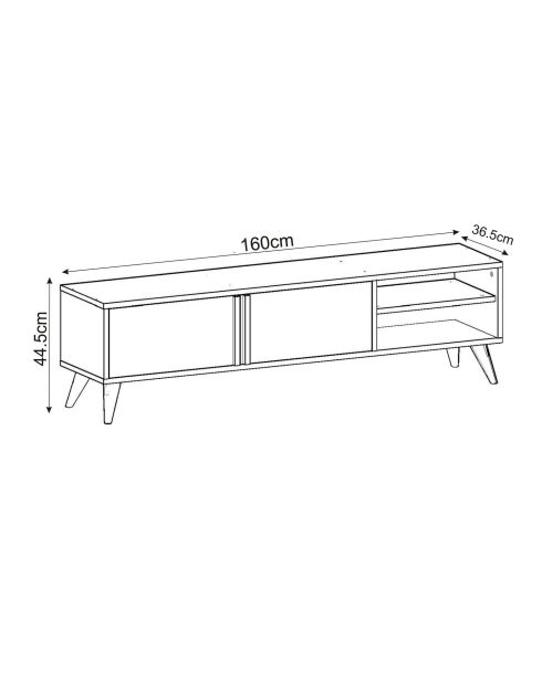 Meuble TV Benoît travertin - 160x35x29,6 cm