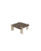 Afrolli salontafel met walnoot/travertijn - 90x35x90 cm
