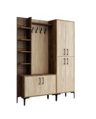 Soporte de pasillo Viyana D en nogal/travertino - 90x200x35 cm