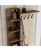 Soporte de pasillo Viyana D en nogal/travertino - 90x200x35 cm