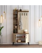 Soporte de pasillo Viyana D en nogal/travertino - 90x200x35 cm