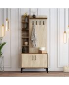 Soporte de pasillo Viyana D en nogal/travertino - 90x200x35 cm