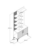 Soporte de pasillo Viyana D en nogal/travertino - 90x200x35 cm