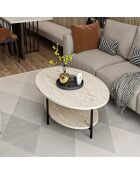 Élis Couchtisch aus Travertin - 90x36x60 cm