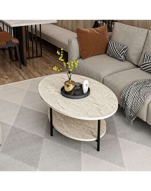 Élis Couchtisch aus Travertin - 90x36x60 cm