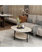 Élis Couchtisch aus Travertin - 90x36x60 cm