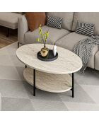 Élis Couchtisch aus Travertin - 90x36x60 cm