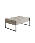 Luxe salontafel in travertijn/zilver - 90x60x40 cm