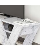 Pipralla Carrara-Fernsehtisch aus Marmor - 110x40x30 cm