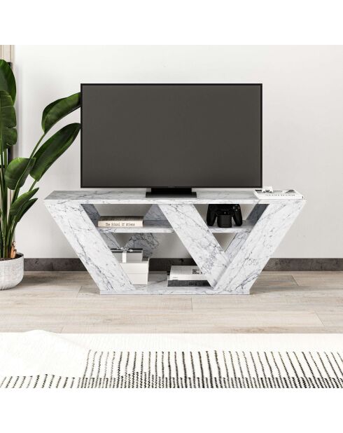 Pipralla Carrara marmeren tv-meubel - 110x40x30 cm