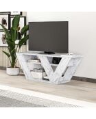 Pipralla Carrara-Fernsehtisch aus Marmor - 110x40x30 cm