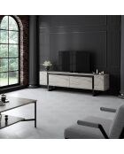 Yildiz travertijn/zwart tv-meubel - 180x50x30 cm