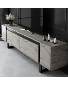 Yildiz travertijn/zwart tv-meubel - 180x50x30 cm