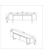 Yildiz travertijn/zwart tv-meubel - 180x50x30 cm