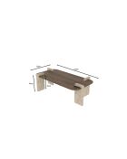 Leapiri Couchtisch aus Nussbaum/Travertin - 120x35x60 cm