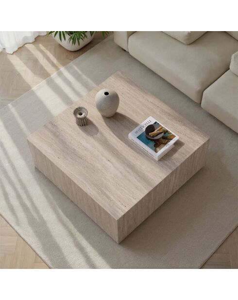 Tavolino Prizma in travertino - 90x35x90 cm