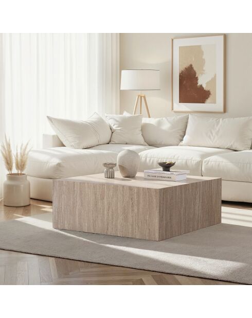 Tavolino Prizma in travertino - 90x35x90 cm