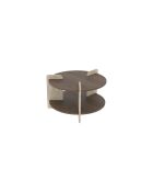 Tavolino Oalla in noce/travertino - 70x45x70 cm