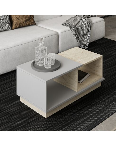 Concept Couchtisch Travertin/Grau - 90x36x45 cm