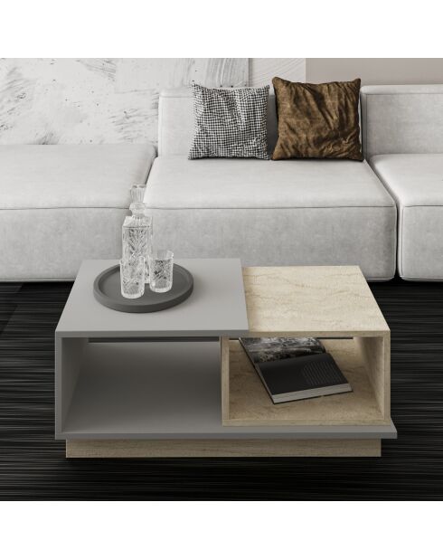 Concept Couchtisch Travertin/Grau - 90x36x45 cm