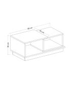 Concept Couchtisch Travertin/Grau - 90x36x45 cm