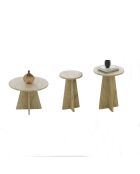 Set de 3 mesas de café Mushroom de color beige claro, 60 x 40 x 60 cm