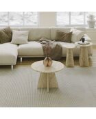 Set de 3 mesas de café Mushroom de color beige claro, 60 x 40 x 60 cm