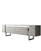 Yildiz Fernsehtisch aus Travertin/Silber, 180 x 50 x 30 cm