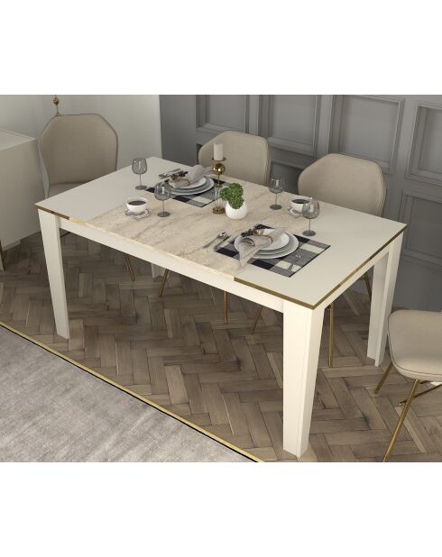 Veyron eettafel in travertijn/zandsteen - 145x76,2x85 cm