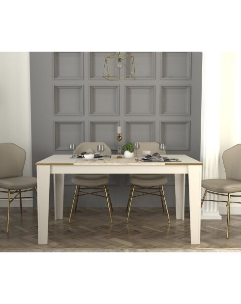 Veyron eettafel in travertijn/zandsteen - 145x76,2x85 cm