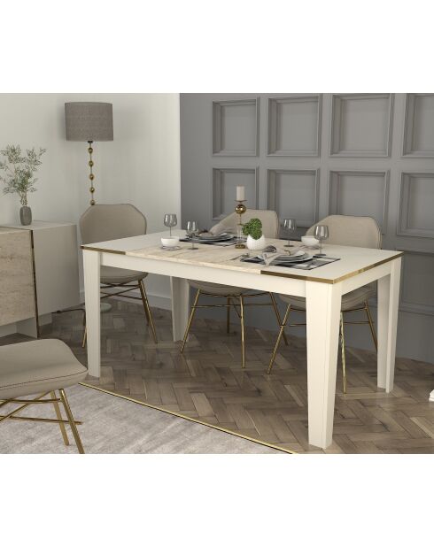 Veyron eettafel in travertijn/zandsteen - 145x76,2x85 cm