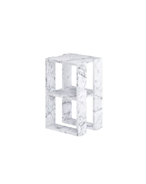 Mesita de noche Lonie de mármol de Carrara - 30x55x30 cm