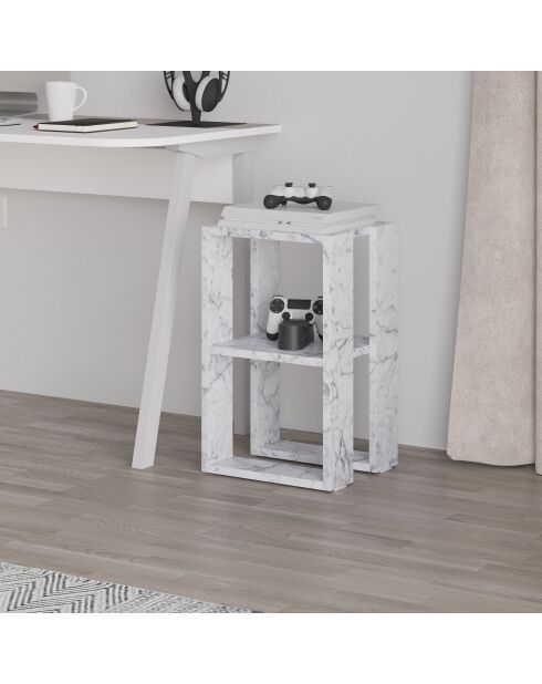 Mesita de noche Lonie de mármol de Carrara - 30x55x30 cm
