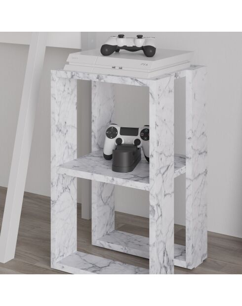 Mesita de noche Lonie de mármol de Carrara - 30x55x30 cm