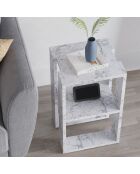 Mesita de noche Lonie de mármol de Carrara - 30x55x30 cm