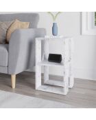 Mesita de noche Lonie de mármol de Carrara - 30x55x30 cm