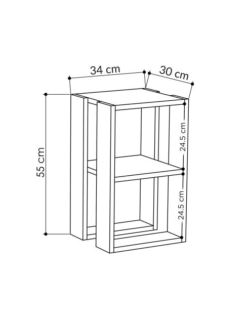 Mesita de noche Lonie de mármol de Carrara - 30x55x30 cm
