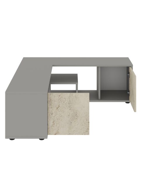 Mueble TV Rosa gris/travertino - 120-125x40x35 cm