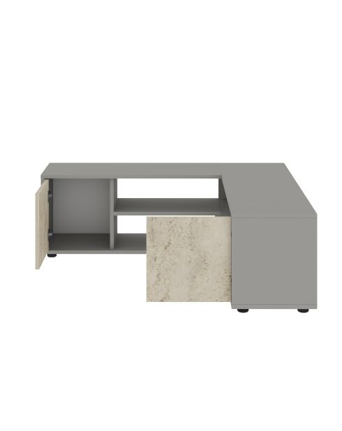 Mueble TV Rosa gris/travertino - 120-125x40x35 cm