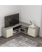 Mueble TV Rosa gris/travertino - 120-125x40x35 cm