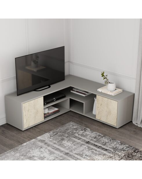 Mueble TV Rosa gris/travertino - 120-125x40x35 cm